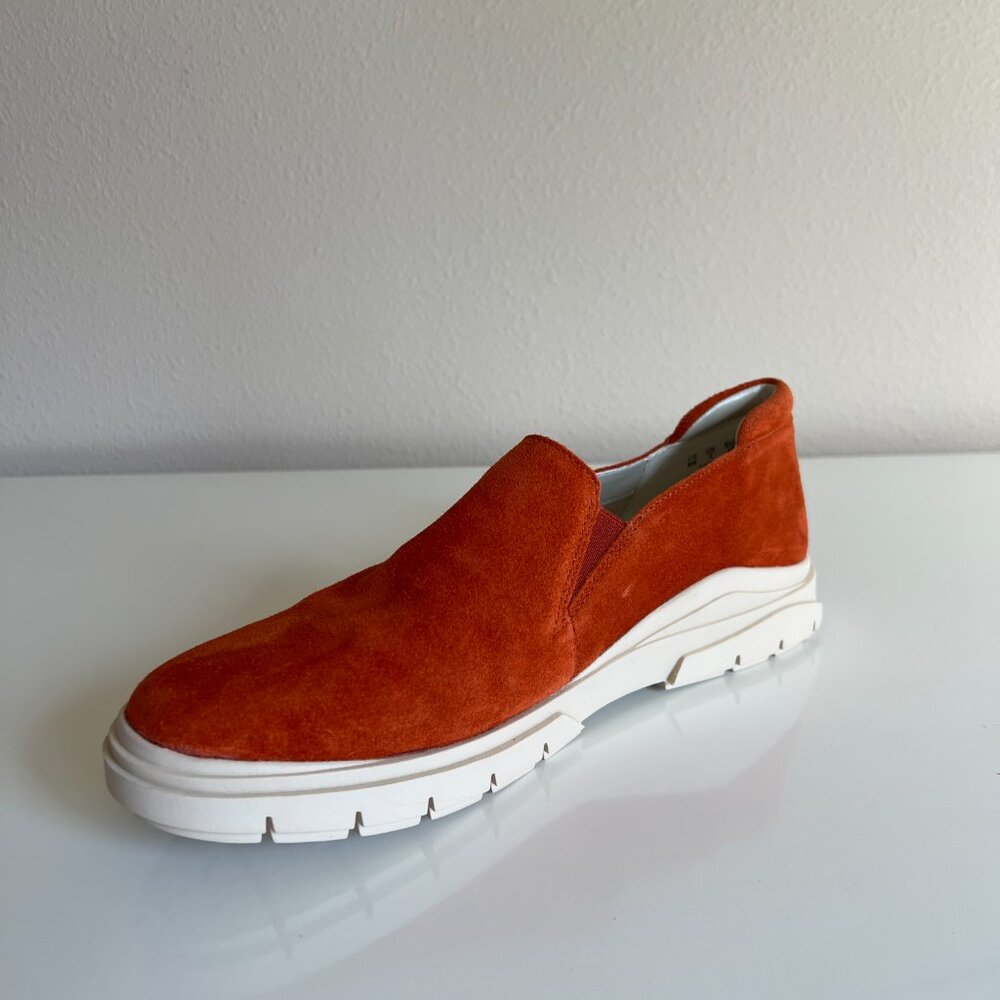 Franco Sarto L-Mayve Slip On Orange Suede Loafers Leather 8 M - Picture 3 of 10